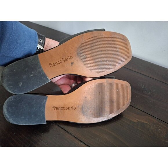 EUC Franco Sarto Frisco Black Leather Slide/Pre-owned, Sz. 8M - Picture 7 of 9